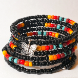 Black Memory wire wrap bracelet